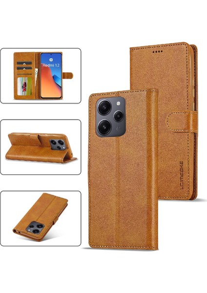 Xiaomi Redmi Için 12 4g Kart Yuvaları Cüzdan Buzağı Doku Yatay (Yurt Dışından)