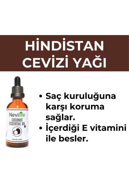 3'lü Bakım Yağları Biberiye Yağı 50 ml, Hindistan Cevizi Yağı 50 ml, Hint Yağı 50 ml