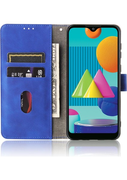 Samsung Galaxy A02/M02 Kart Ekleme Deri Folio Flip Case Için Kılıf (Yurt Dışından)