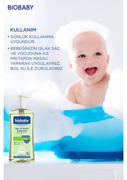 Biobaby Ultra Hassas Saç Ve Vücut Bebek Şampuanı 500 ml Prebiyotik Alman Papatyası - Organik Içerik 3 Lü Set