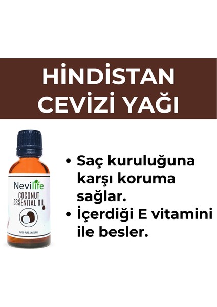 3'lü  Bakım Yağları Biberiye Yağı 20 ml, Hindistan Cevizi Yağı 20 ml, Hint Yağı 20 ml