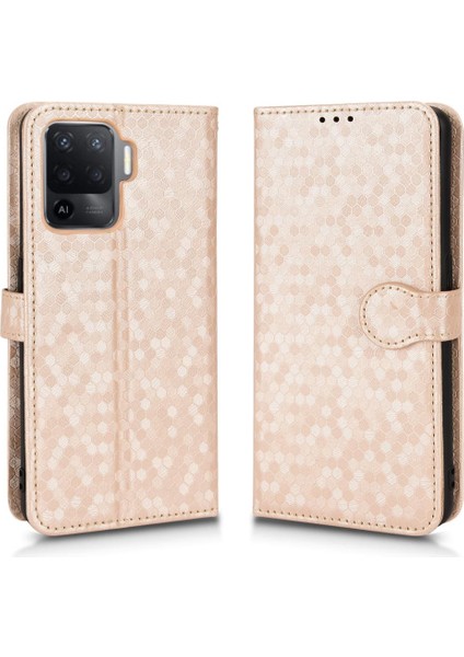 Oppo Case 5g Manyetik Toka Deri Cüzdan Kapak Için Kılıf Geometrik Desen (Yurt Dışından)