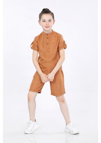 Erkek Çocuk Üç Düğmeli Sofia T-Shirt ve Şort 2 Li Takım VF24KMR5102930