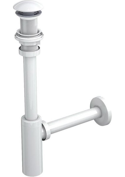 Moon Ayarlanabilen Lavabo Sifonu Beyaz Taşmasız 300 mm Başlıklı Abs