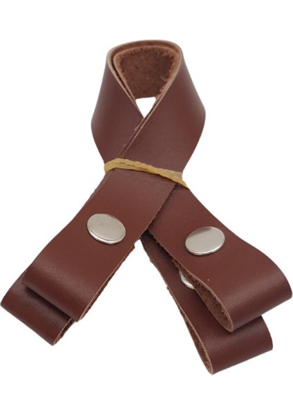 30 cm Gerçek Deri Kızıl Kahve Renk Çıtçıtlı Sap Gümüş Metalli fiyatları