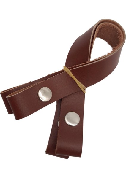 30 cm Gerçek Deri Kızıl Kahve Renk Çıtçıtlı Sap Gümüş Metalli modelleri