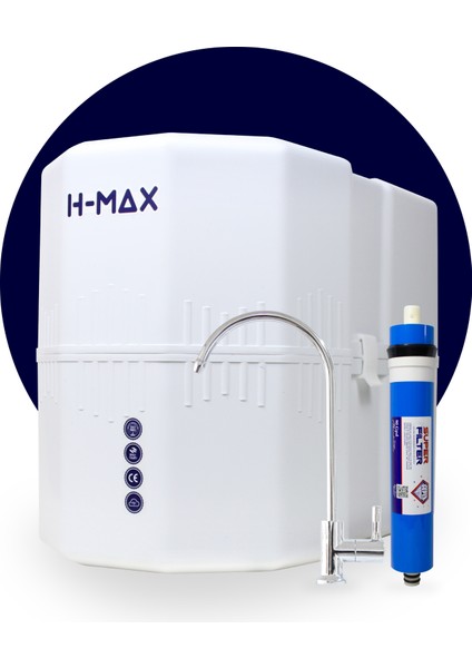 H-Max 13 Aşama Lg Membranlı 12 Litre Çelik Tanklı Mineralli Su Arıtma Cihazı - 0018