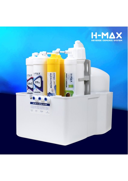 H-Max 13 Aşama Lg Membranlı 12 Litre Çelik Tanklı Mineralli Su Arıtma Cihazı - 0018