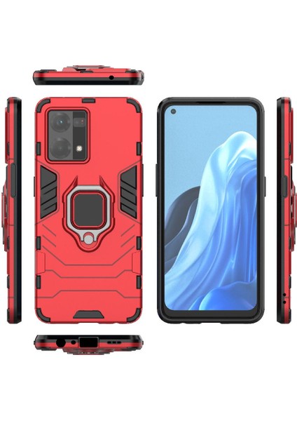 Oppo Case 7 4g Için Kılıf 360 &deg; Dönen Halka Darbeye Kapak Kickstand Damla (Yurt Dışından)