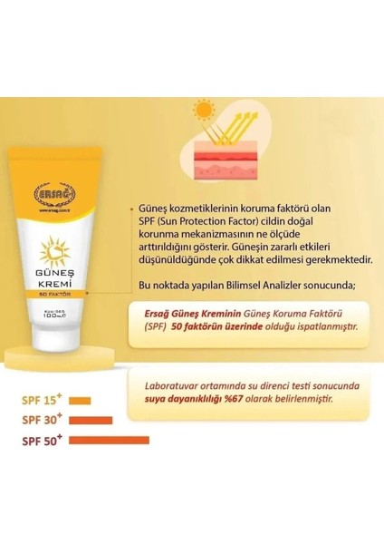 Güneş Kremi 50 Faktör 100 ml