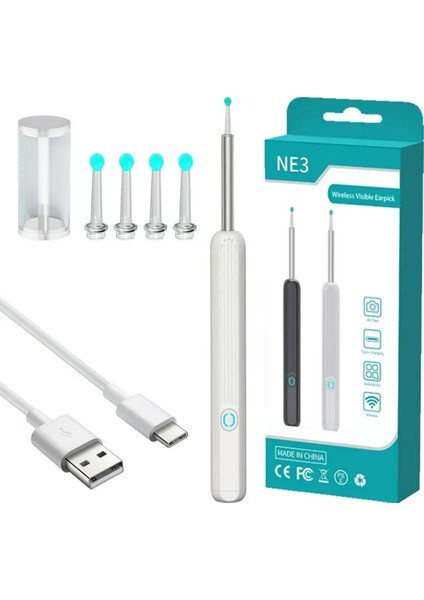 NE3-24064 Wireless Kulak-Burun-Ağız Kontrol Kamerası Kir Temizleme Seti Kameralı Telefondan Görüntülü