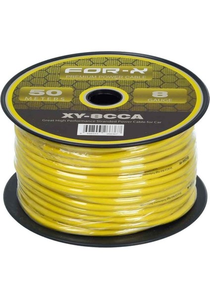 For-X 8 Ga Bakır Oto Amfi Power Kablosu 50 Metre Xy-8 Cca