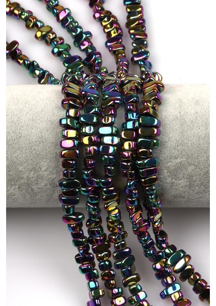 Renkli Hematit Dizi 4 x 8 mm Kırık Model Kesim