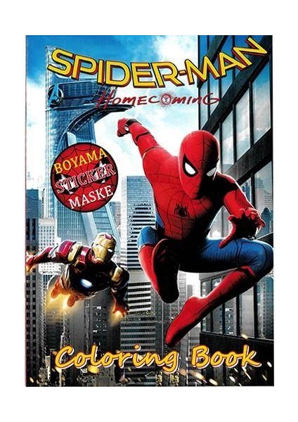 Parti Dükkanım Spiderman Boyama Kitabı Sticker Hediyeli