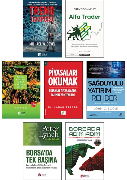 Trend Takipçisi + Alfa Trader + Teknik Analiz mi Dedin Hadi Canım Sen De! + Piyasaları Okumak + Sağduyulu Yatırım Rehberi + Borsa'da Tek Başına + Borsa'da Adım Adım / 7li Borsa Kitapları Seti