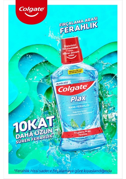 Plax Nane Ferahlığı Plağa Karşı Ağız Bakım Suyu 500 ml x 2 Adet