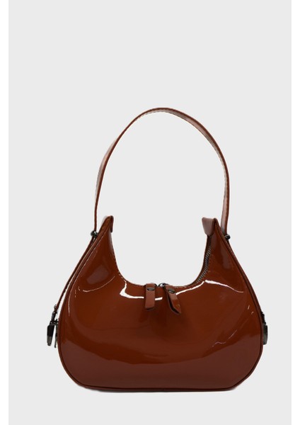Kadın Rugan Deri Baget Cherry Bag Kol Çantası