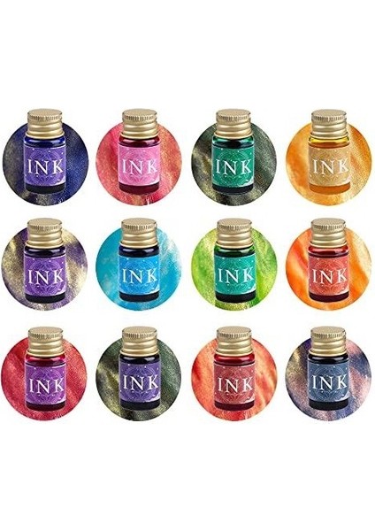 Cam Kalem Kaligrafi Kalemi Seti 12 Renk Mürekkep ve Aksesuarlar modelleri