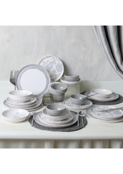 Silver Bloom Yemek Takımı 24 Parça 6 Kişilik 21469-70-71