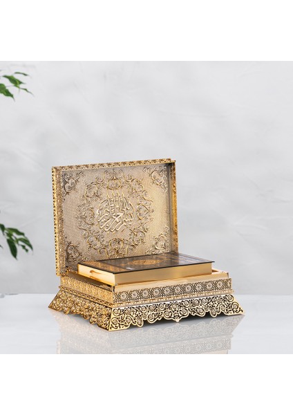 Sandıklı Kur'an-I Kerim Kabı Gold Renk ve Kur'an-I Kerim