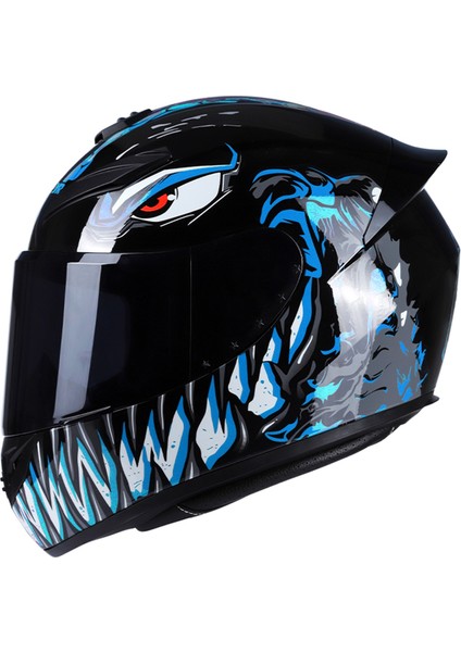 Buyfun Yetişkin Unisex Motosiklet Kaskı - Mavi (Yurt Dışından)