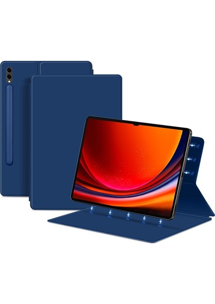 Xfashion Samsung Galaxy Tab S9 Ultra Pu Deri Manyetik Tablet Kılıf Katlanabilir Stand Tablet Kapak (Yurt Dışından)
