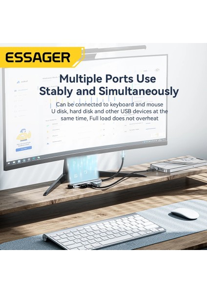 4'in 1'i Hub Çoklayıcı CE/FC/ROHS Lisanslı Usb Girişli 4 Port 480Mbps Hızlı Sağlam Metal Orjinal