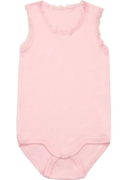 Rikralı Dantelli Çıtçıtlı Body Pembe