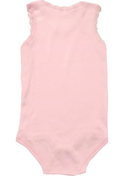 Rikralı Dantelli Çıtçıtlı Body Pembe