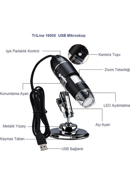 1600X Zoom 2mp USB Dijital Mikroskop Endoskop Kamera ENS34