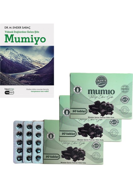 Mumiyo(Shilajit) İçeren Takviye Edici Gıda 3'lü 90 Tablet - Yüksek Dağlardan Gelen Şifa Mumiyo - M. Ender Saraç