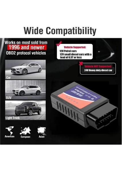 ELM327 Obd2 V1.5 PIC18F25K80 Çipsetli Wifi Araç Arıza Tespit Cihazı - Ios / Android Uyumlu