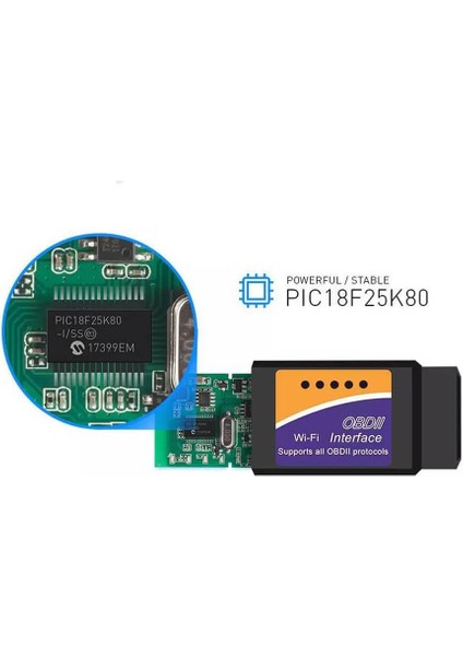 ELM327 Obd2 V1.5 PIC18F25K80 Çipsetli Wifi Araç Arıza Tespit Cihazı - Ios / Android Uyumlu
