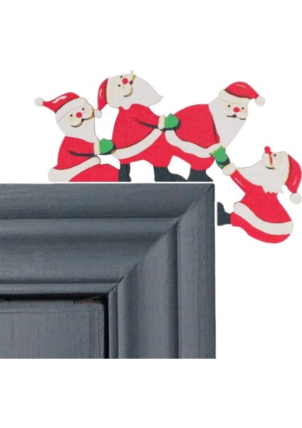 2pcs Noel Kapı Çerçevesi Süslemeleri Ahşap Noel Ev Kapıları Windows Duvarları Partisi, D (Yurt Dışından)