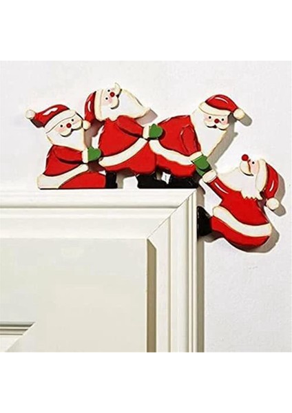 2pcs Noel Kapı Çerçevesi Süslemeleri Ahşap Noel Ev Kapıları Windows Duvarları Partisi, D (Yurt Dışından)