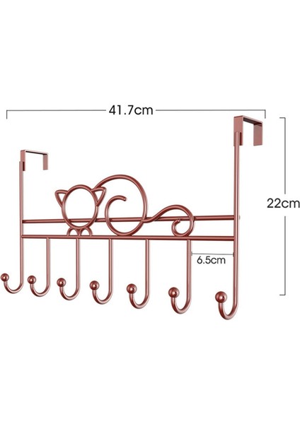 7-Hook Kapı Askısı Demir Sanat Çanta Elbise Anahtar Eşarp Asılı Tutucu Banyo Mutfak Ev Arka Kapı Organizatör (Yurt Dışından)