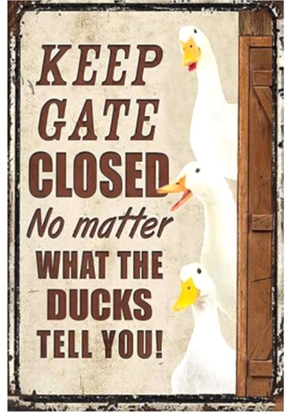 Ördek Metal Burcu Alüminyum Vintage Ördek Duvar Dekor Ev Yatak Odası Bar Restoran Cafe Club 30X20 cm (Yurt Dışından)