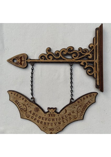 Rustik Yarasa Ouija Ruh Tahtası 2 Taraflı Planchette Braketi - Lazer Kazınmış Ahşap (Yurt Dışından) modelleri