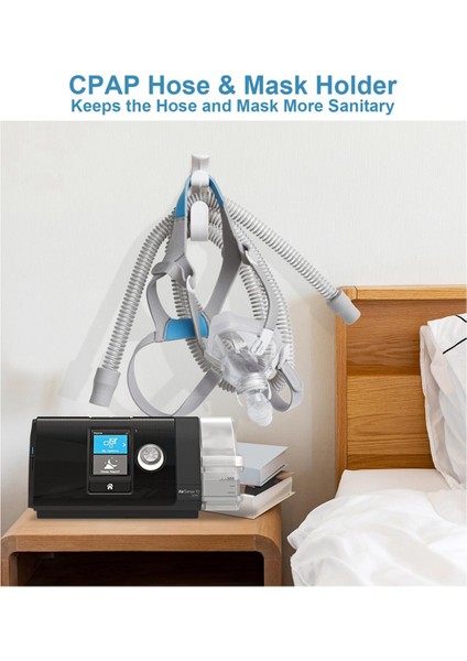 2 Adet Cpap Hortum Tutucu Cpap Tüpü ve Maske Askısı Yatak Duvar Kurutma Duş Cpap Boru Kancası Başlık Komidin (Yurt Dışından)