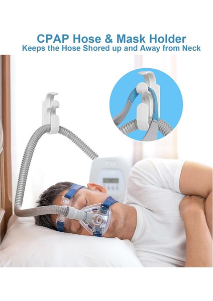 2 Adet Cpap Hortum Tutucu Cpap Tüpü ve Maske Askısı Yatak Duvar Kurutma Duş Cpap Boru Kancası Başlık Komidin (Yurt Dışından)
