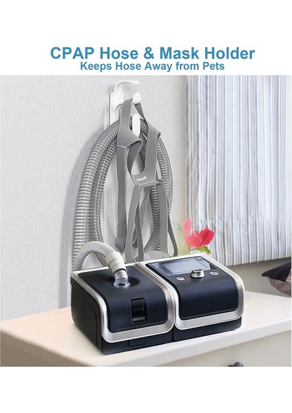 2 Adet Cpap Hortum Tutucu Cpap Tüpü ve Maske Askısı Yatak Duvar Kurutma Duş Cpap Boru Kancası Başlık Komidin (Yurt Dışından)