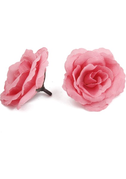 20 Adet Yapay Gül Çiçek Başlığı Dıy Düğün Dekorasyon Çapı 65MM - Pembe (Yurt Dışından)