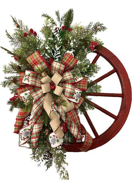 Noel Kış Çelenk Kapı Kolye Çiftlik Evi Taşıma Tekerleği Noel Süs Çelenk Noel Çam Kozalağı Çelenk (40 Cm) (Yurt Dışından)