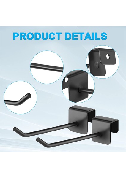 48 Adet Gridwall Kancalar 4 Inç Siyah Metal Panel Kanca Askı Kare Tüp Kancalar Hücre Ceket Kanca Peg Kancalar (Yurt Dışından)