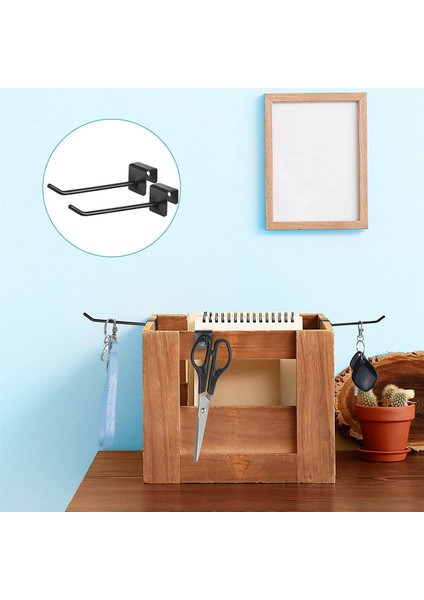 48 Adet Gridwall Kancalar 4 Inç Siyah Metal Panel Kanca Askı Kare Tüp Kancalar Hücre Ceket Kanca Peg Kancalar (Yurt Dışından)