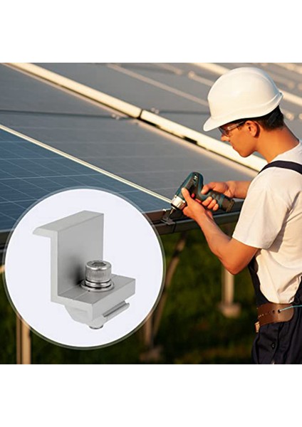 12 Parça Güneş Modülü Braketi Uç Kelepçesi, Uç Kelepçesi, Pv Güneş Modülü Çatı Montajları Için Yan Kelepçe (35MM) (Yurt Dışından)