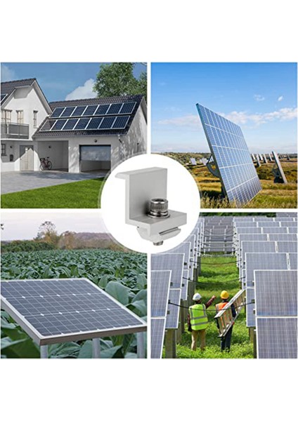 12 Parça Güneş Modülü Braketi Uç Kelepçesi, Uç Kelepçesi, Pv Güneş Modülü Çatı Montajları Için Yan Kelepçe (35MM) (Yurt Dışından)
