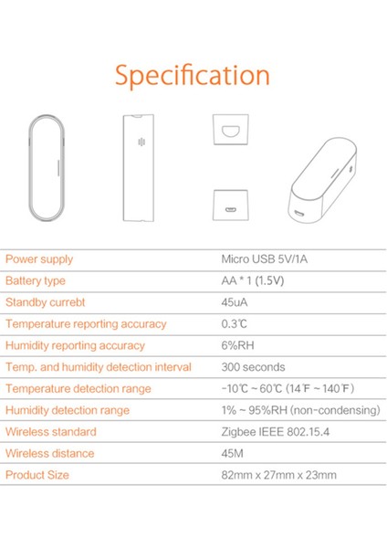 Wifi Higrometre Termometre Sensörü Akıllı Sıcaklık Nem Monitörü, Ev Kiti Sesli Kontrol Desteği ve Tuya App (Yurt Dışından)