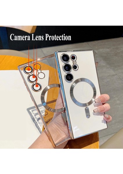 Samsung Galaxy S24 Kılıf Kamera Lens Korumalı Renkli Magsafe Şeffaf Silikon Derin Mor fiyatları