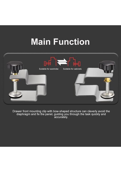 Çekmece Ön Montaj Kelepçeleri, 2 Adet Paslanmaz Çelik Dolap Montaj Kelepçeleri Çekmece Ön Panel Için Araçlar (Yurt Dışından)